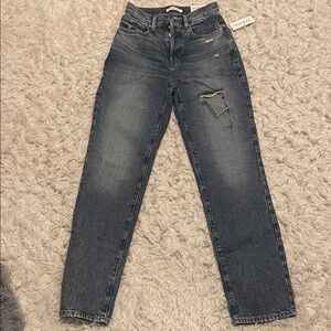 PacSun Women's Straight Leg Distressed Gray Jeans